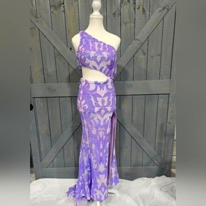 Jovani Formal Prom Dress, Spring Collection '24 Lilac iridescent sequins, sz 00